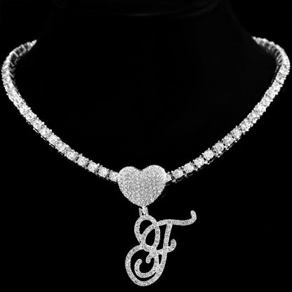 Personalized Crystal Heart Pendant Necklace