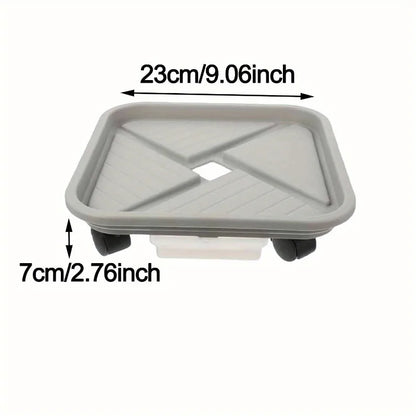 Plant Roller with Drip Tray | Square Mobile Plant Stand | Sturdy and Easy to Move