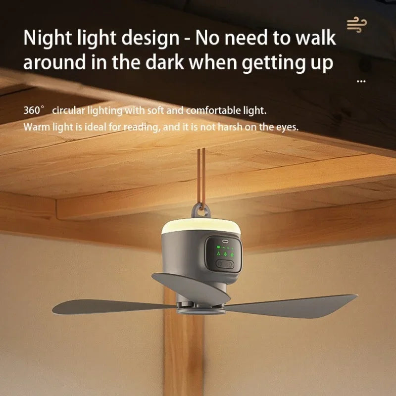 12000mAh Outdoor Camping Fan – Portable Ceiling Air Circulator and Cooler