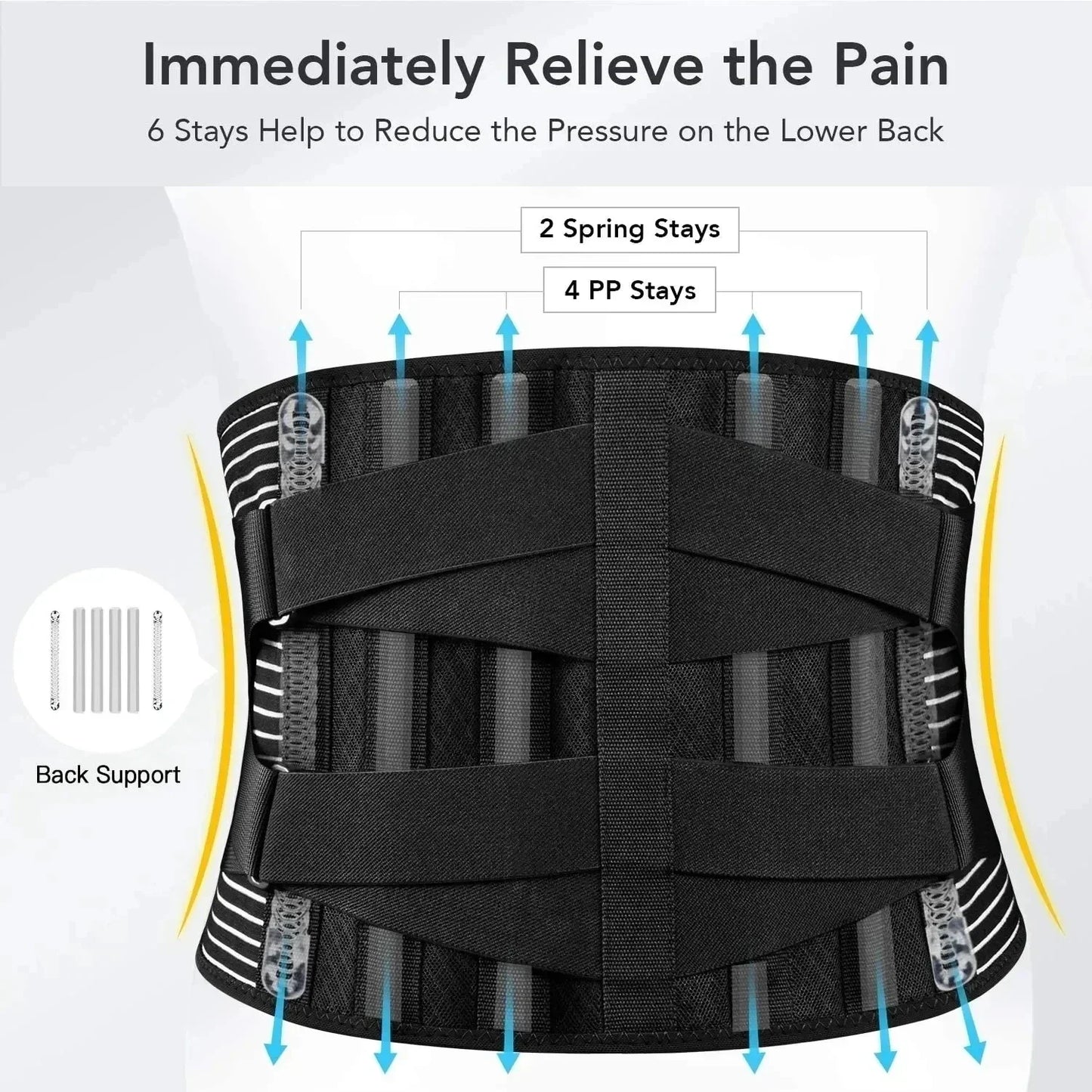 Breathable Lumbar Support Belt with 360° Stability and Memory Foam