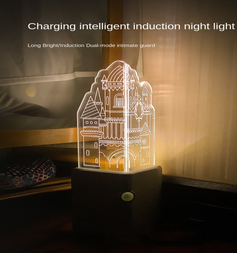 Rechargeable 3D LED Night Wall Light