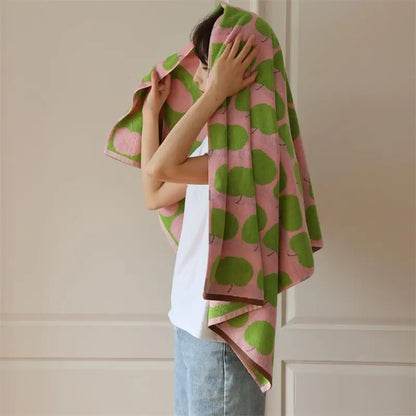 Cotton Towel with Apple Design