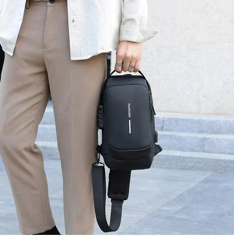 Secure and Stylish Crossbody Bag with Charging Feature