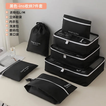 Luggage Organizer Set - 7-Piece Travel Packing Cubes - Waterproof Bags for Suitcases