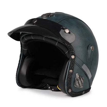 Retro Open Face Motorcycle Helmet - Kael - 3/4 Size