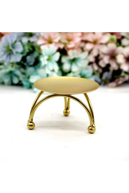 Elegant Metal Column Plate Stand for Display