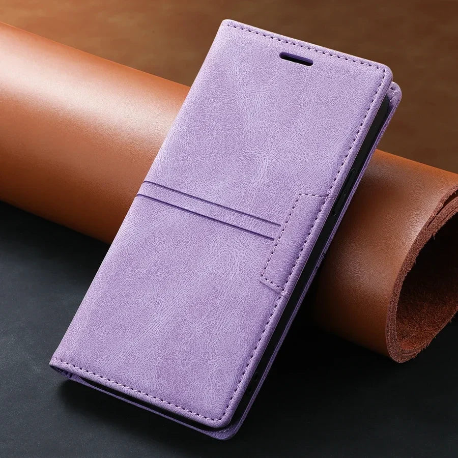 Leather Wallet Case for Google Pixel - Magnetic Flip Cover with Protection