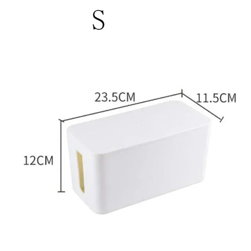 Cable Management Box with Lid – Dust Protection for Outlets & Charging Cables – 32×13×12 cm