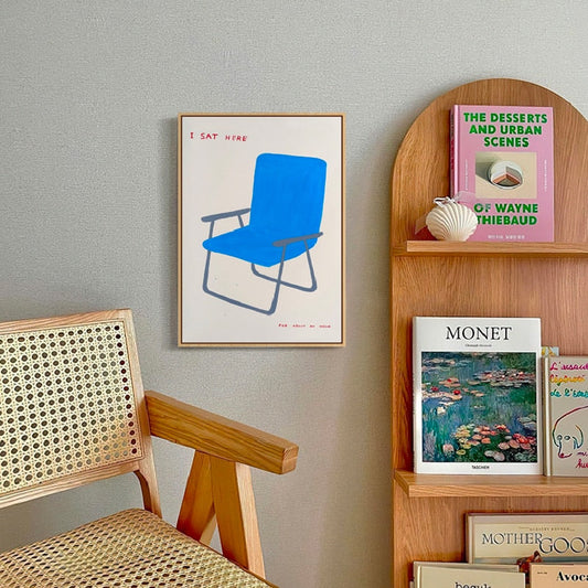 Canvas Print of Blue Chair with Lemons