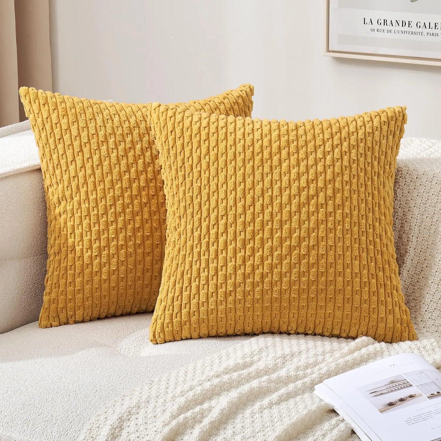 Boho Striped Corduroy Cushion Cover – Decorative Pillowcase for Sofa or Bed