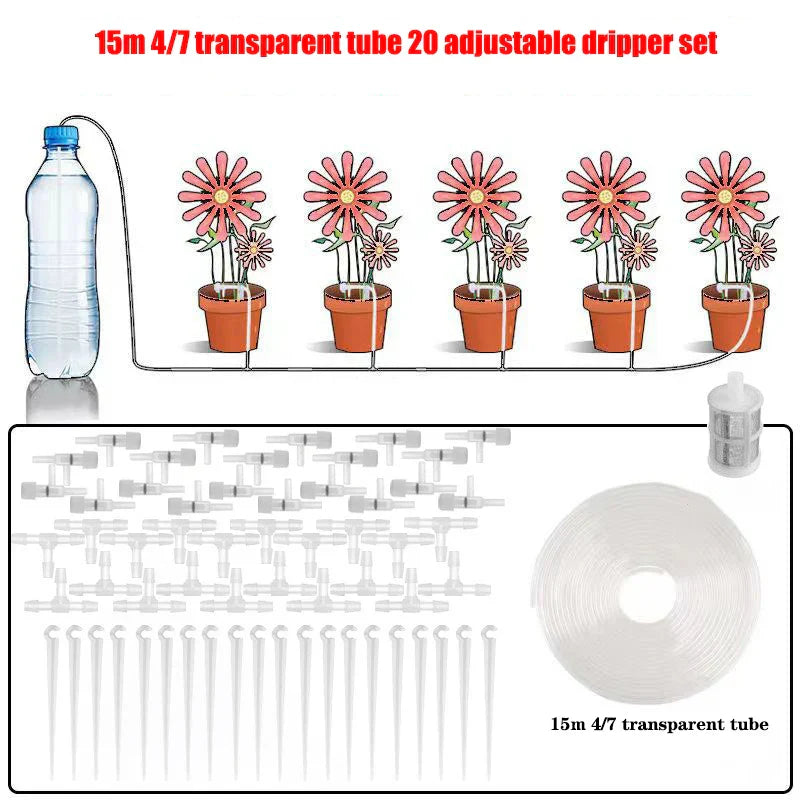 Irrigation Kit for Gardens with Adjustable Valve – Ideal for Potted Plants & Greenhouses