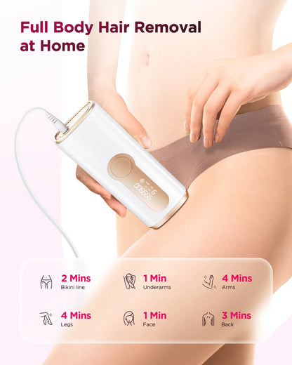 Hair Removal Device with 999,900 Flashes | 9 Energy Settings, Auto-Glide and Skin Sensor
