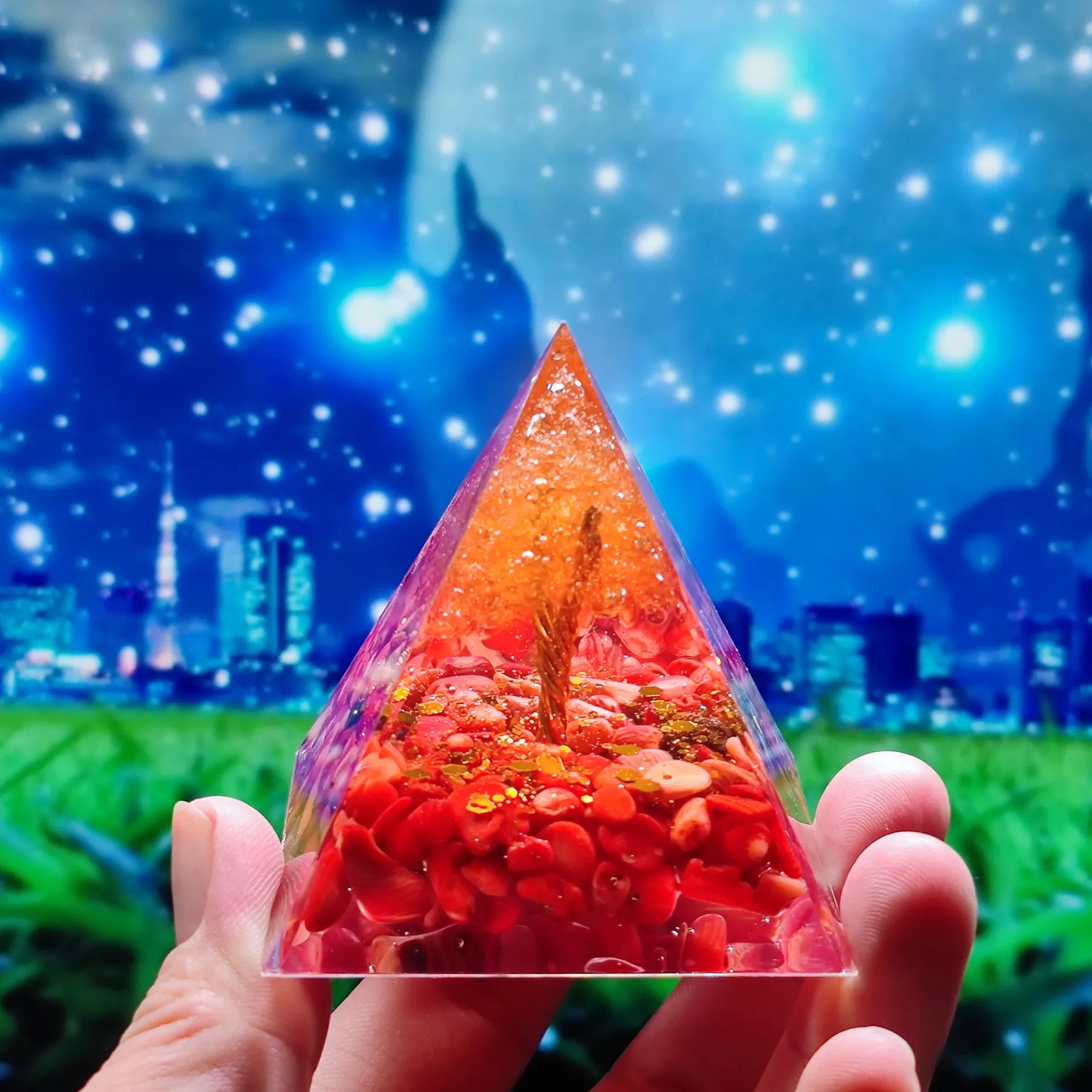 Amethyst Pendulum Orgonite Pyramid – Energy, Protection, Decoration