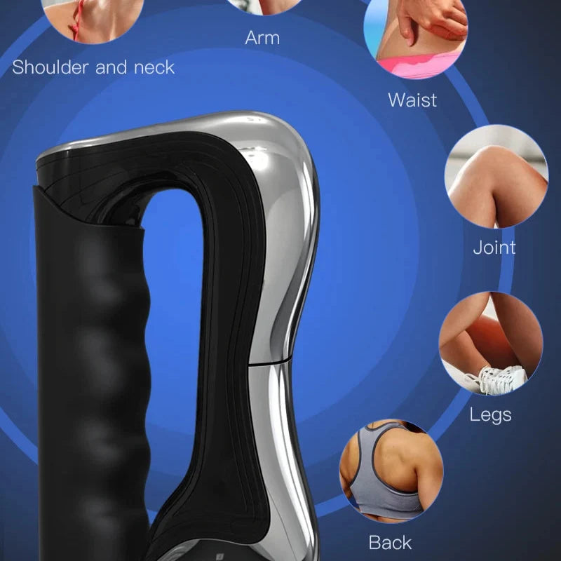 Rechargeable Handheld Muscle Massager with Microcurrent & Vibration – 3 Modes