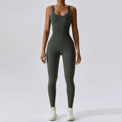 Women's Seamless Yoga Bodysuit | Quick-Dry One Piece Workout Suit