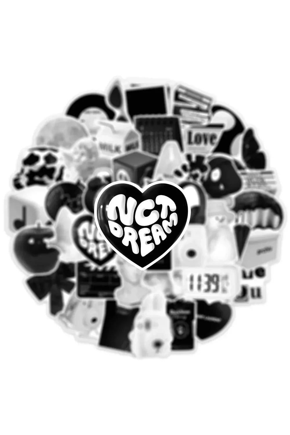 Cartoon Stickers in Black and White