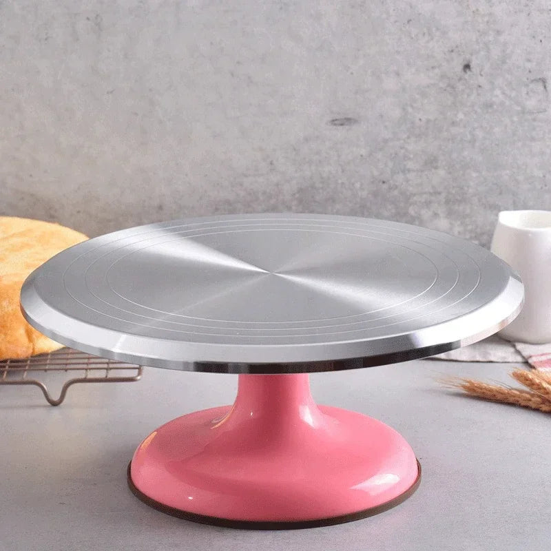 360° Rotating Cake Decorating Stand - Non-Slip Aluminum for Desserts