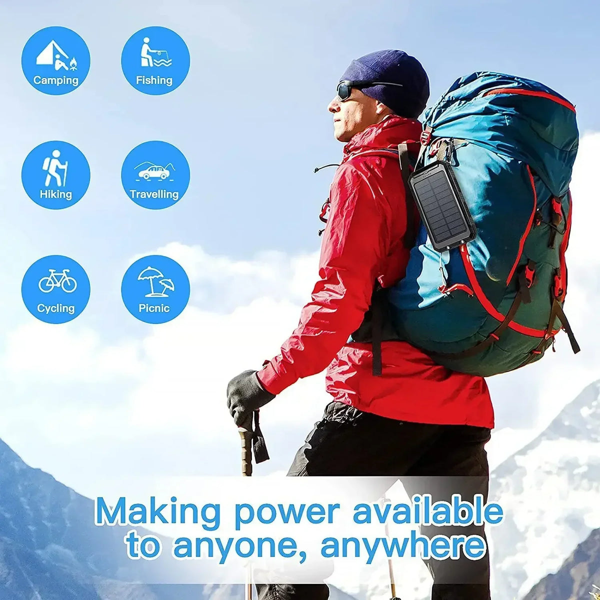 Ultra Capacity 20000mAh Solar Charger for On-the-Go Power