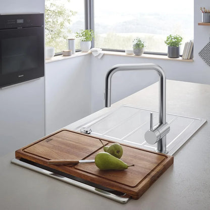 Polished Chrome Kitchen Faucet with Pull-Down Sprayer