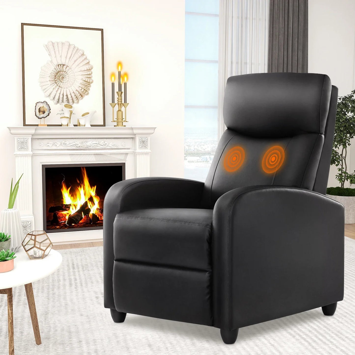 Reclining Massage Chair with Dual Lumbar Support | 8 Settings, 3 Levels, 90°–160° Angle, Footrest & 275 lb Weight Limit