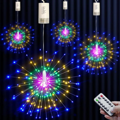 Waterproof LED Firework Lights with Remote – 150/200 LEDs, 8 Modes, Warm White, Cool White, Colorful or Blue