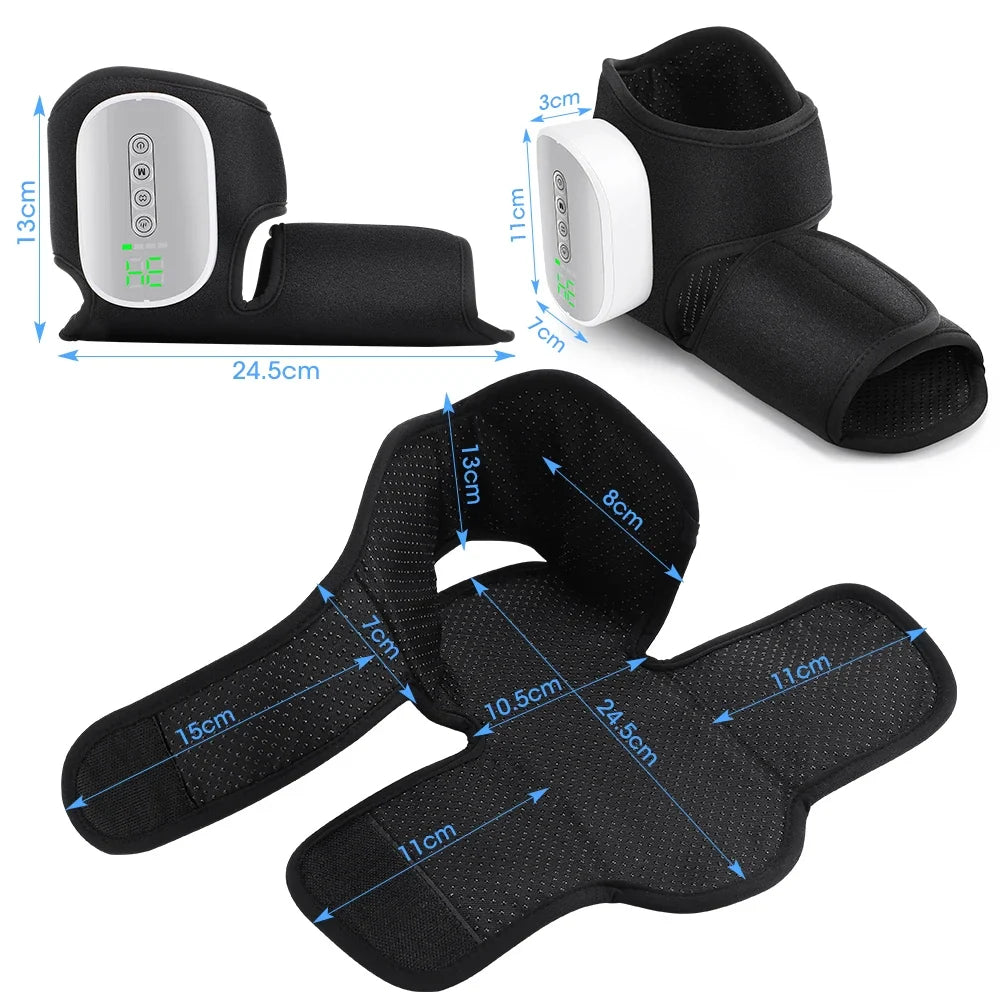 Rechargeable Foot and Ankle Wrap – Air Compression Massager with Heat, 3 Modes, 5 Intensities & Vibration Option