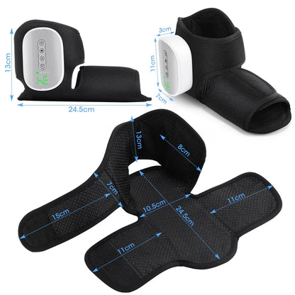 Rechargeable Foot and Ankle Wrap – Air Compression Massager with Heat, 3 Modes, 5 Intensities & Vibration Option