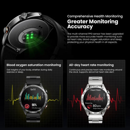 Smartwatch with 1.58" AMOLED Screen, Bluetooth Calling, 100+ Sports Modes & 24-Hour Health Tracking