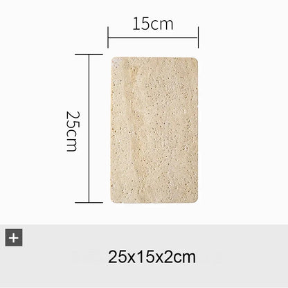 Beige Travertine Serving Plate – Natural Marble Decorative Tray