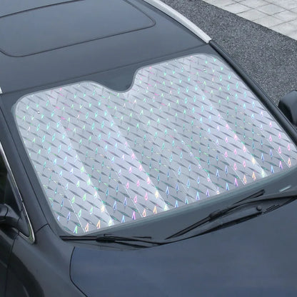 Universal Folding Car Sunshade | UV & Heat Protection | Silver