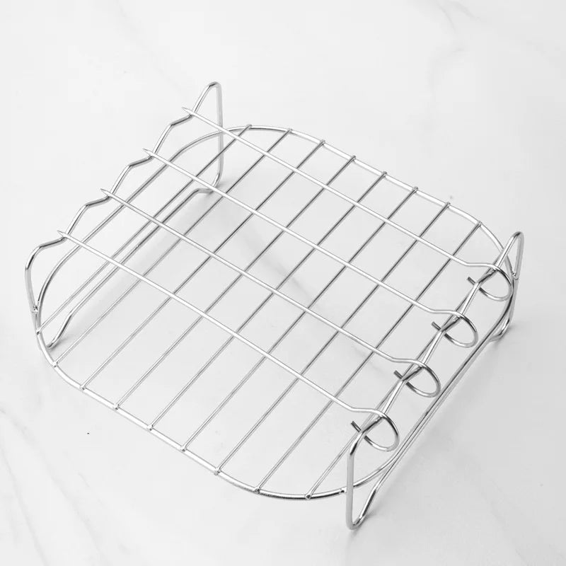 BBQ Grilling Set | Stainless Steel Skewers & Rack | For Grill, Air Fryer & Oven