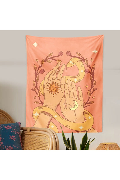 E-Girl Tapestry featuring Moon and Stars Design