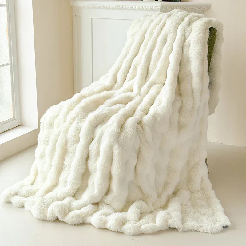 Extra Thick Double Layer Soft Plush Blanket – Easy Care