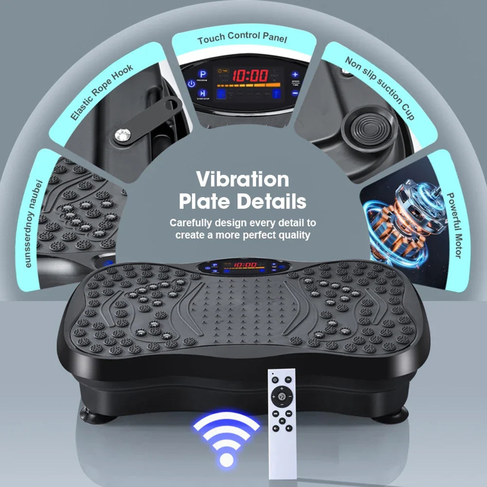 Bluetooth Full Body Vibration Exercise Machine with Speed Settings & Foot Massager