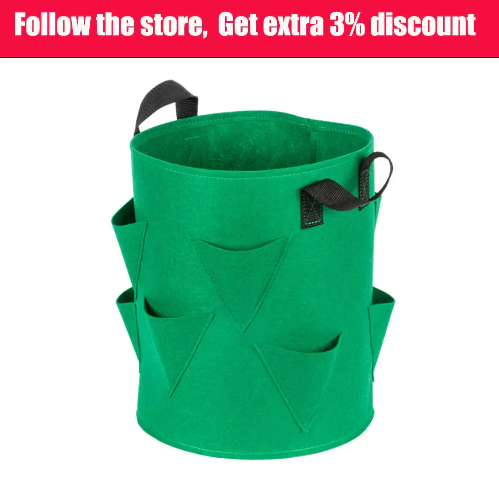 Breathable Strawberry Planting Bag | 5/7/10 Gallon Sizes (20–45 × 25–35 cm) | Container for Balcony and Garden Plants