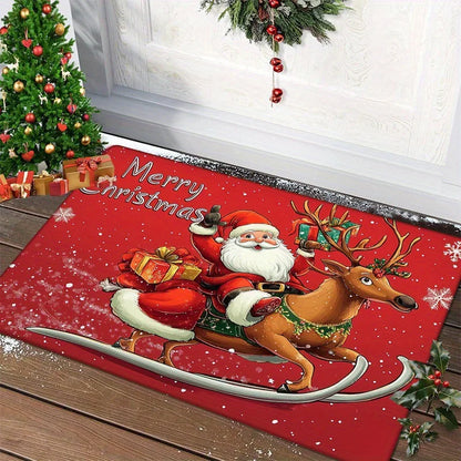 Christmas Door Mat with Gingerbread Man Design | Washable & Non-Slip | Indoor & Outdoor Use | 2026 Version