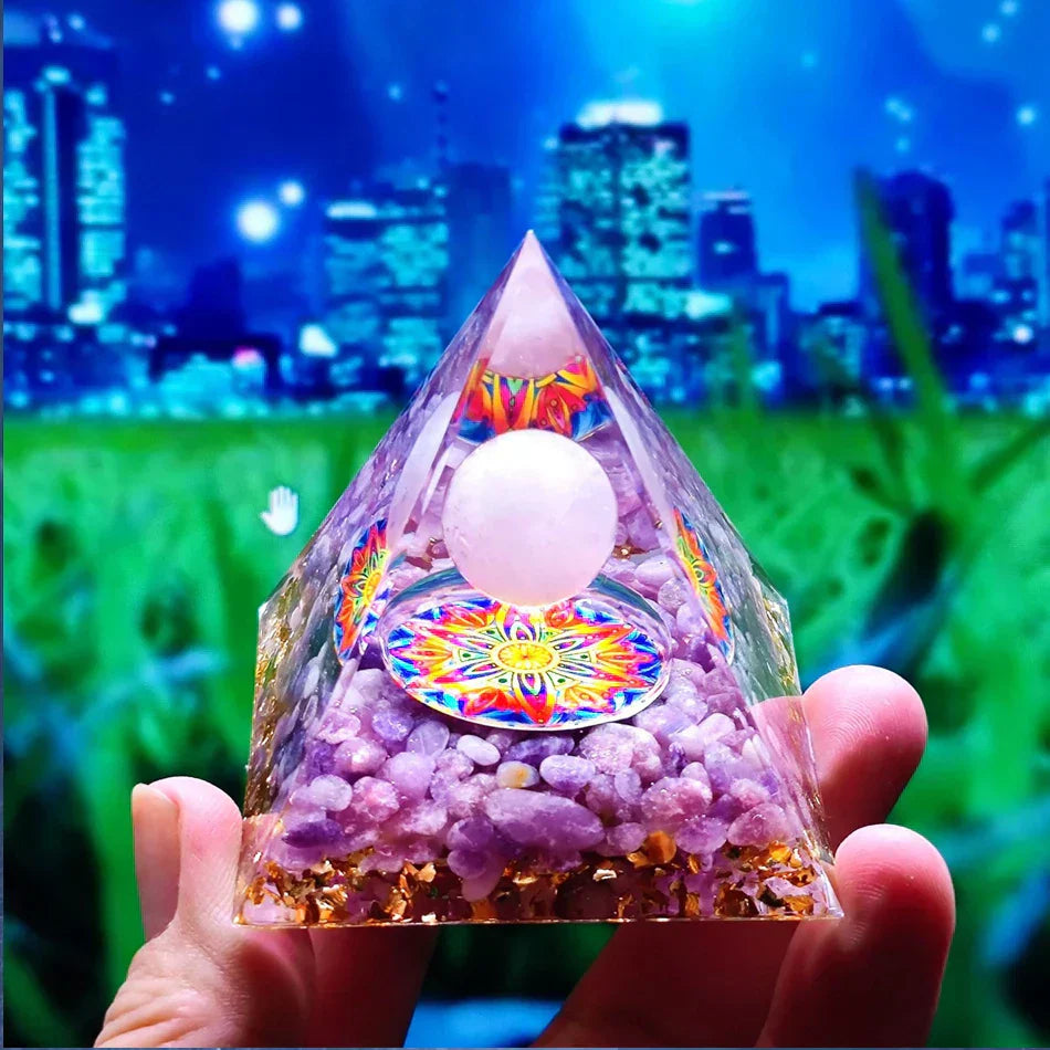 Amethyst Pendulum Orgonite Pyramid – Energy, Protection, Decoration