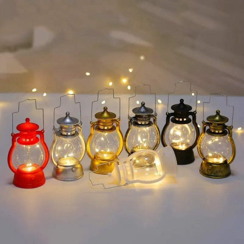 Antique-Style Portable LED Lantern - Battery Operated for Indoor & Outdoor Use