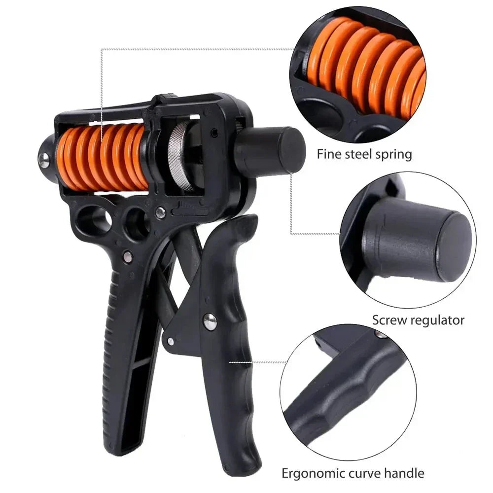 Heavy Duty Hand Grip Strength Trainer - Adjustable 5-165kg Finger Expander for Arm, Wrist, Forearm Workout