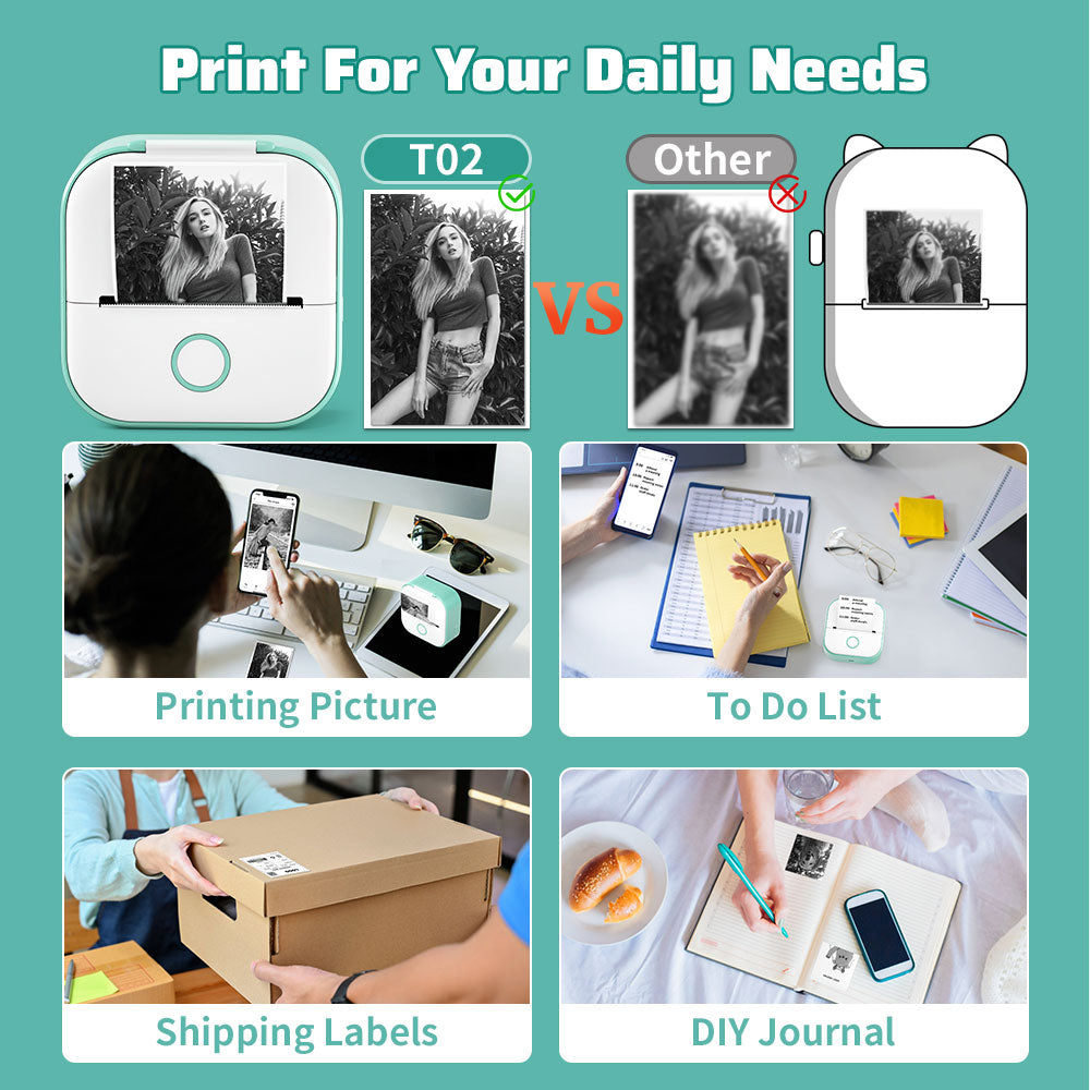 Compact Mini Photo Printer – Ink-Free Thermal Printing for On-the-Go