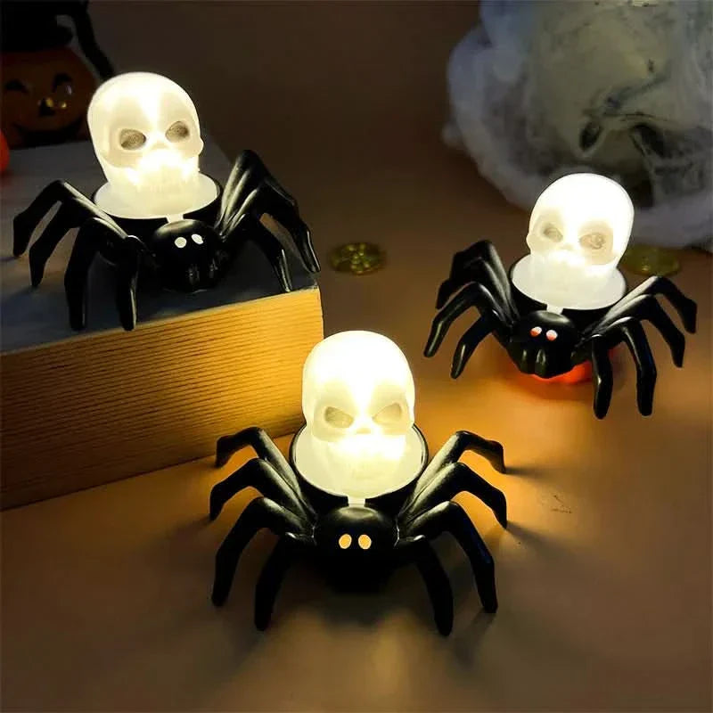 LED Skull and Spider Lamp for Halloween – Creepy Home Decoration