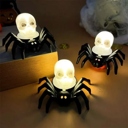 LED Skull and Spider Lamp for Halloween – Creepy Home Decoration