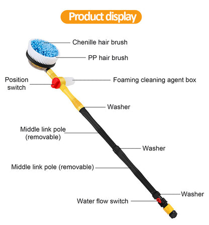 360 Degree Car Wash Brush with Soap Dispenser and Extendable Handle