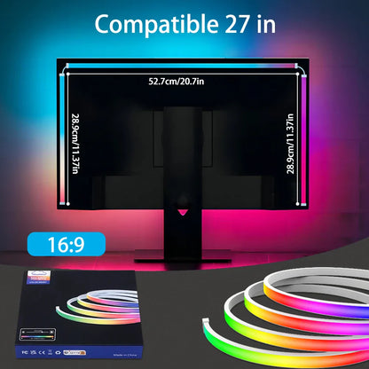 RGB LED Monitor Light Bar - USB Powered Background Lighting for 24-34 Inch Screens