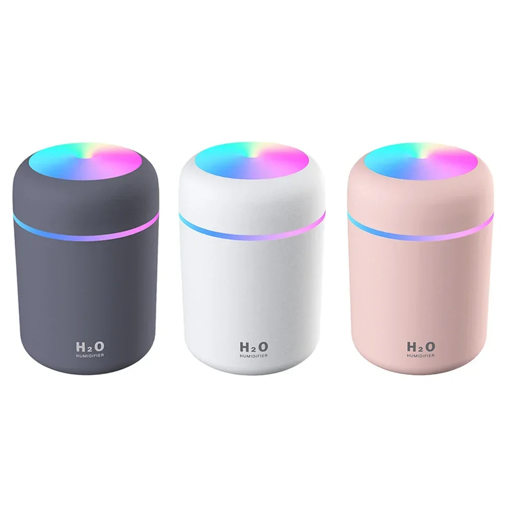 Color-Changing LED Humidifier for Office and Bedroom, 300ml Tank, Two Mist Modes, Auto Shut-Off