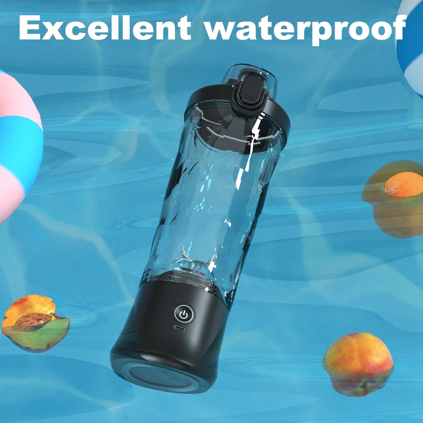 Rechargeable Portable Blender with 6 Blades – 600ML Ice-Crushing
