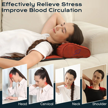 Infrared Heating Cushion for Neck and Shoulders with Amethyst & Jade, 85–159°F, 3–64Hz & Timer