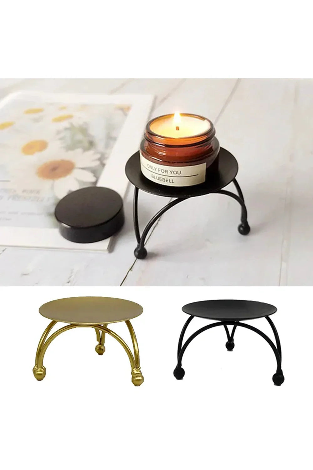 Elegant Metal Column Plate Stand for Display