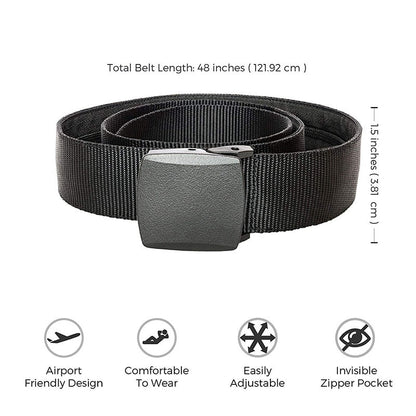 Travel Belt Wallet with Hidden Anti-Theft Design