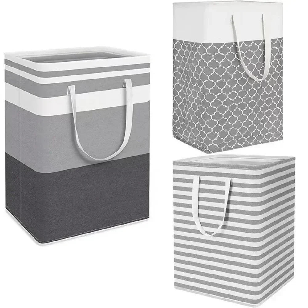75L Waterproof Fabric Laundry Basket with Foldable Design and Handles